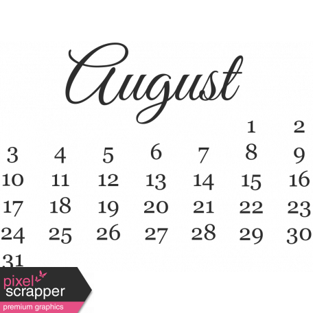 2014 August Calendar Template